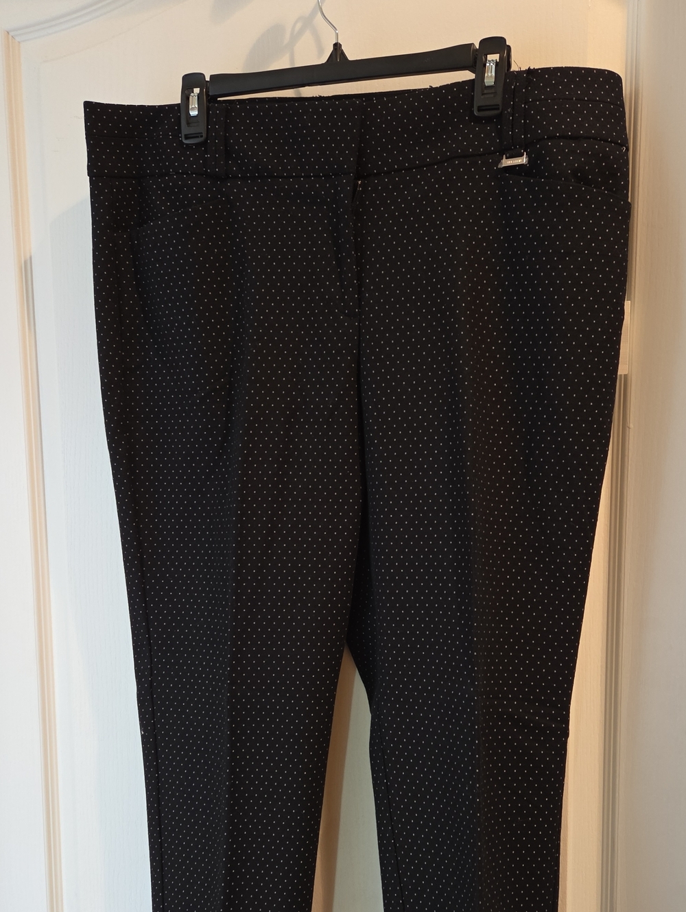 Anne Klein Black Microdot Dress Pants